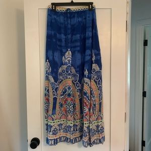 Neon print maxi skirt with elastic waist